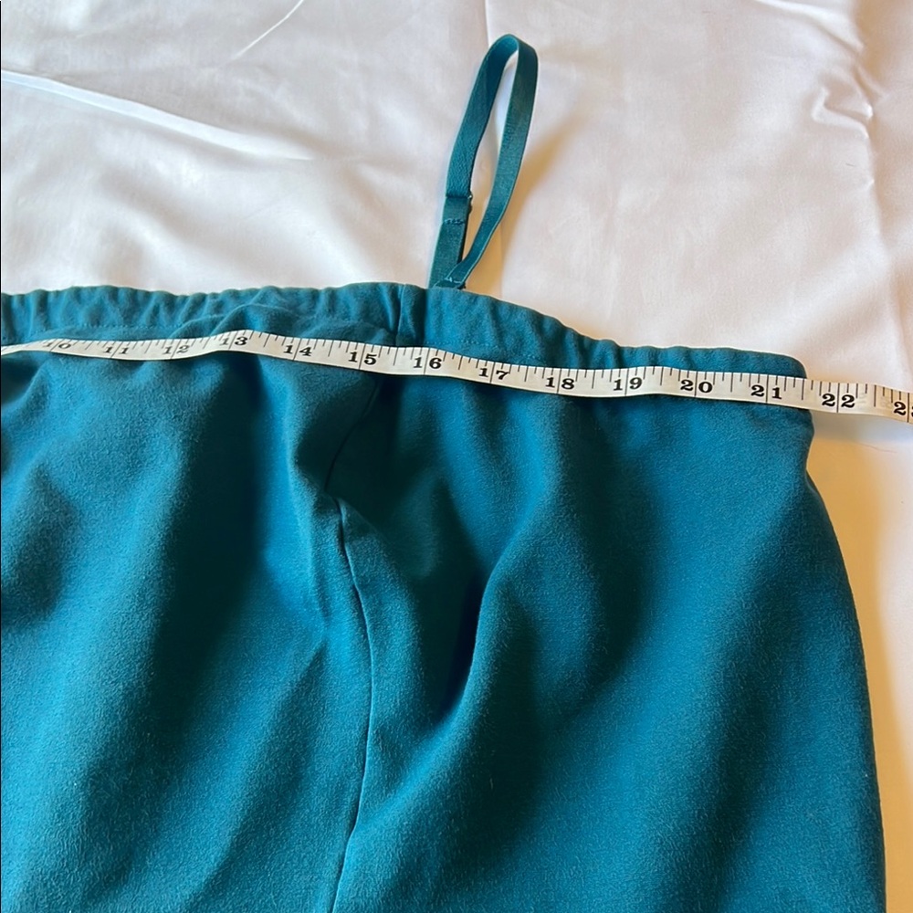 Lane Bryant Women Plus Size 22/24 Dark Teal Peplum Tube Top Removable Straps EUC - Picture 5 of 7